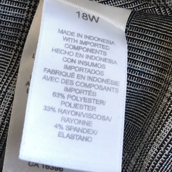 Emma James Gray Check Plaid Dress Pants Size 18W - Picture 9 of 11